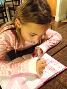 Girl writing